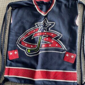 Columbus Blue Jackets Ice Jockey Team   Drawstring Backpack String Bag